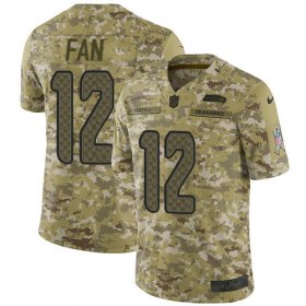 Wholesale Cheap Nike Seahawks #12 Fan Camo Men\'s Stitched NFL Limited 2018 Salute To Service Jersey