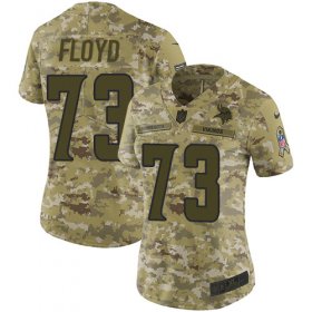 Wholesale Cheap Nike Vikings #73 Sharrif Floyd Camo Women\'s Stitched NFL Limited 2018 Salute to Service Jersey
