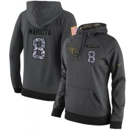 Wholesale Cheap NFL Women\'s Nike Tennessee Titans #8 Marcus Mariota Stitched Black Anthracite Salute to Service Player Performance Hoodie