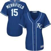 Wholesale Cheap Royals #15 Whit Merrifield Royal Blue Alternate Women's Stitched MLB Jersey
