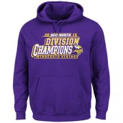 Wholesale Cheap Men's Minnesota Vikings Majestic Purple 2015 NFC North Division Champions Pullover Hoodie