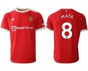 Wholesale Cheap Men 2021-2022 Club Manchester United home red aaa version 8 Adidas Soccer Jersey