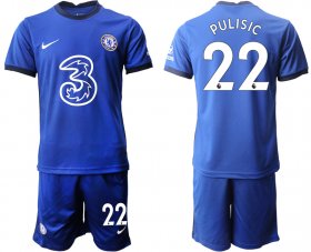 Wholesale Cheap Men 2020-2021 club Chelsea home 22 blue Soccer Jerseys