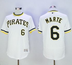 Wholesale Cheap Pirates #6 Starling Marte White Flexbase Authentic Collection Cooperstown Stitched MLB Jersey