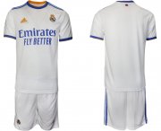 Wholesale Cheap Men 2021-2022 Club Real Madrid home white blank Soccer Jerseys
