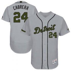Wholesale Cheap Tigers #24 Miguel Cabrera Grey Flexbase Authentic Collection Memorial Day Stitched MLB Jersey