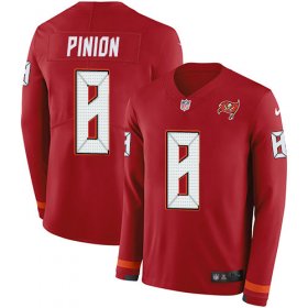Wholesale Cheap Nike Buccaneers #8 Bradley Pinion Red Team Color Men\'s Stitched NFL Limited Therma Long Sleeve Jersey