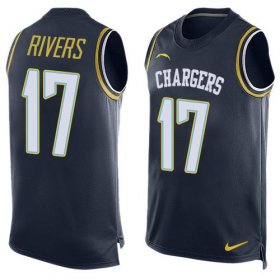 Wholesale Cheap Nike Chargers #17 Philip Rivers Navy Blue Team Color Men\'s Stitched NFL Limited Tank Top Jersey
