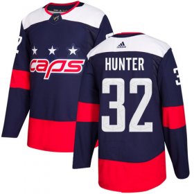 Wholesale Cheap Adidas Capitals #32 Dale Hunter Navy Authentic 2018 Stadium Series Stitched NHL Jersey