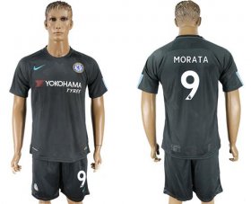 Wholesale Cheap Chelsea #9 Morata Black Soccer Club Jersey