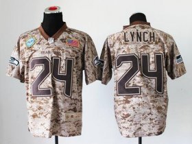 Wholesale Cheap Nike Seahawks #24 Marshawn Lynch Camo Men\'s Stitched NFL New Elite USMC Jersey