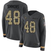 Wholesale Cheap Nike Cardinals #48 Isaiah Simmons Anthracite Salute to Service Women's Stitched NFL Limited Therma Long Sleeve Jersey