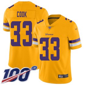 Wholesale Cheap Nike Vikings #33 Dalvin Cook Gold Men\'s Stitched NFL Limited Inverted Legend 100th Season Jersey