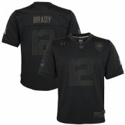 Cheap Tampa Bay Buccaneers #12 Tom Brady Nike Youth 2020 Salute to Service Game Jersey Black