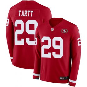 Wholesale Cheap Nike 49ers #29 Jaquiski Tartt Red Team Color Men\'s Stitched NFL Limited Therma Long Sleeve Jersey