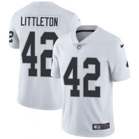 Wholesale Cheap Nike Raiders #42 Cory Littleton White Men\'s Stitched NFL Vapor Untouchable Limited Jersey