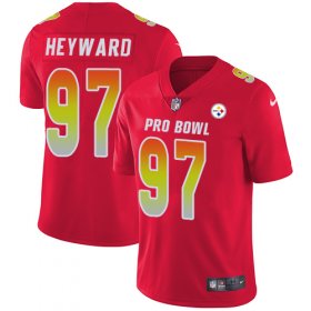Wholesale Cheap Nike Steelers #97 Cameron Heyward Red Men\'s Stitched NFL Limited AFC 2018 Pro Bowl Jersey