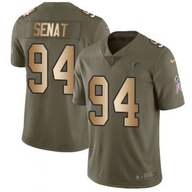 Wholesale Cheap Nike Falcons #94 Deadrin Senat Olive/Gold Men\'s Stitched NFL Limited 2017 Salute To Service Jersey