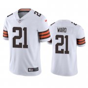 Wholesale Cheap Cleveland Browns #21 Denzel Ward Men's Nike White 2020 Vapor Limited Jersey