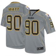 Wholesale Cheap Nike Steelers #90 T. J. Watt Lights Out Grey Men's Stitched NFL Elite Jersey