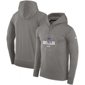 Wholesale Cheap Men\'s Buffalo Bills Nike Charcoal Sideline Property Of Wordmark Logo Performance Pullover Hoodie