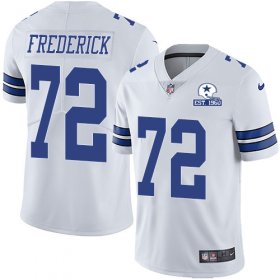 Wholesale Cheap Nike Cowboys #72 Travis Frederick White Men\'s Stitched With Established In 1960 Patch NFL Vapor Untouchable Limited Jersey