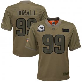 Wholesale Cheap Youth Los Angeles Rams #99 Aaron Donald Nike Camo 2019 Salute to Service Game Jersey