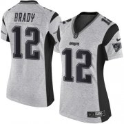 Wholesale Cheap Nike Patriots #12 Tom Brady Gray Women's Stitched NFL Limited Gridiron Gray II Jersey