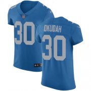 Wholesale Cheap Nike Lions #30 Jeff Okudah Blue Throwback Men's Stitched NFL Vapor Untouchable Elite Jersey