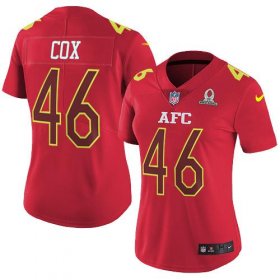 Wholesale Cheap Nike Ravens #46 Morgan Cox Red Women\'s Stitched NFL Limited AFC 2017 Pro Bowl Jersey
