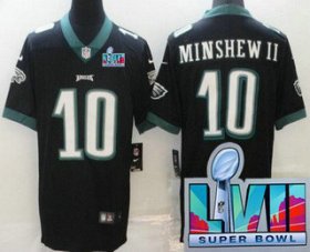 Cheap Men\'s Philadelphia Eagles #10 Gardner Minshew II Limited Black Super Bowl LVII Vapor Jersey