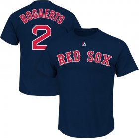 Wholesale Cheap Boston Red Sox #2 Xander BogaertsMajestic Official Name and Number T-Shirt Navy
