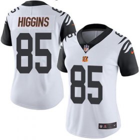 Wholesale Cheap Nike Bengals #85 Tee Higgins White Women\'s Stitched NFL Limited Rush Jersey