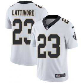 Wholesale Cheap Nike Saints #23 Marshon Lattimore White Men\'s Stitched NFL Vapor Untouchable Limited Jersey