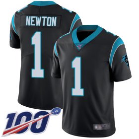 Wholesale Cheap Nike Panthers #1 Cam Newton Black Team Color Men\'s Stitched NFL 100th Season Vapor Limited Jersey