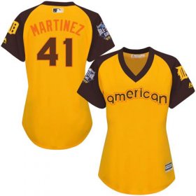 Wholesale Cheap Tigers #41 Victor Martinez Gold 2016 All-Star American League Women\'s Stitched MLB Jersey