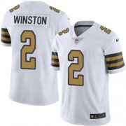 Wholesale Cheap Nike Saints #2 Jameis Winston White Men's Stitched NFL Limited Rush Jersey