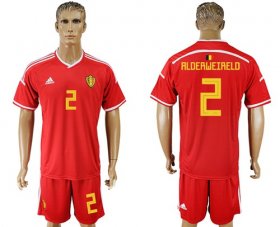 Wholesale Cheap Belgium #2 Alderweireld Red Home Soccer Country Jersey