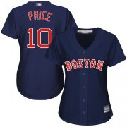 Wholesale Cheap Red Sox #10 David Price Navy Blue Alternate Women's Stitched MLB Jersey