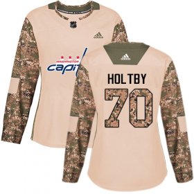 Wholesale Cheap Adidas Capitals #70 Braden Holtby Camo Authentic 2017 Veterans Day Women\'s Stitched NHL Jersey
