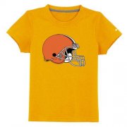 Wholesale Cheap Cleveland Browns Sideline Legend Authentic Logo Youth T-Shirt Yellow