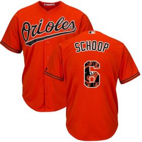 Wholesale Cheap Orioles #6 Jonathan Schoop Orange Team Logo Fashion Stitched MLB Jersey