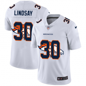 Wholesale Cheap Denver Broncos #30 Phillip Lindsay White Men\'s Nike Team Logo Dual Overlap Limited NFL Jersey