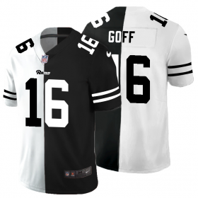 Cheap Los Angeles Rams #16 Jared Goff Men\'s Black V White Peace Split Nike Vapor Untouchable Limited NFL Jersey
