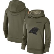 Wholesale Cheap Women's Carolina Panthers Nike Olive Salute to Service Sideline Therma Performance Pullover Hoodie
