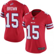 Wholesale Cheap Nike Bills #15 John Brown Red Women's Stitched NFL Limited Rush Jersey