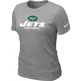 Wholesale Cheap Women\'s Nike New York Jets Critical Victory NFL T-Shirt Light Grey