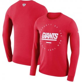 Wholesale Cheap New York Giants Nike Property Of Sideline Performance Long Sleeve T-Shirt Red