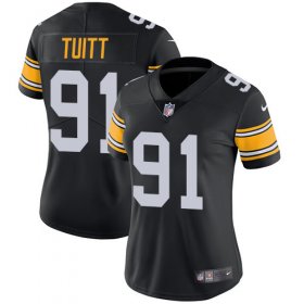 Wholesale Cheap Nike Steelers #91 Stephon Tuitt Black Alternate Women\'s Stitched NFL Vapor Untouchable Limited Jersey