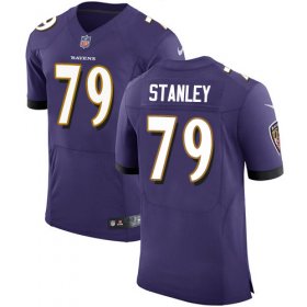 Wholesale Cheap Nike Ravens #79 Ronnie Stanley Purple Team Color Men\'s Stitched NFL Vapor Untouchable Elite Jersey